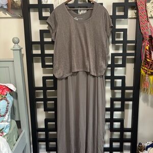 Serena Williams Taupe Maxi Dress set